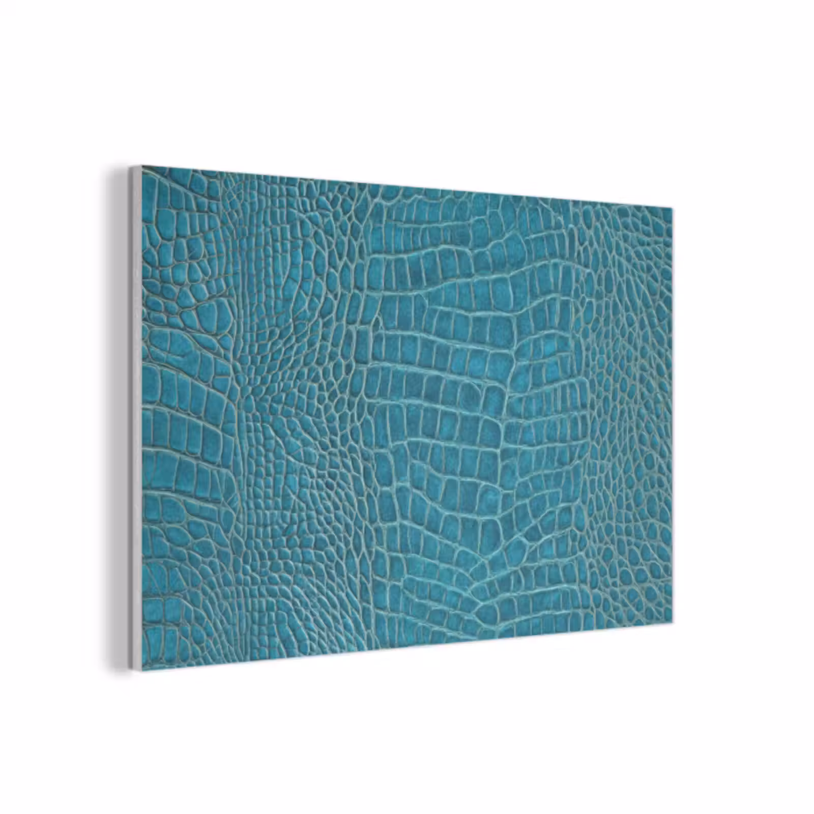 Akoestisch schilderij - Krokodillenleertextuur - Blauw - Exotisch — 1