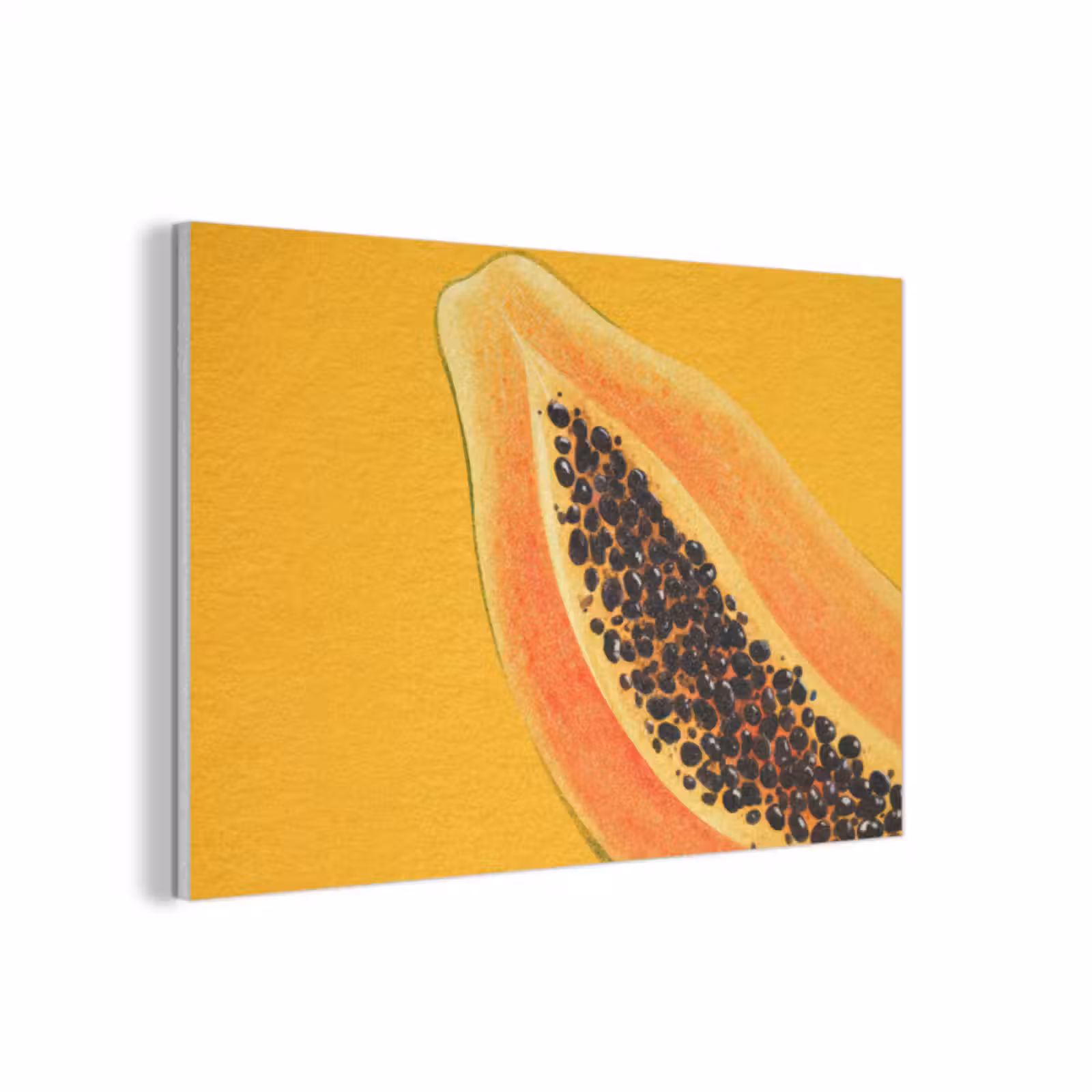 Akoestisch schilderij - Papaja - Oranje - Topisch — 1