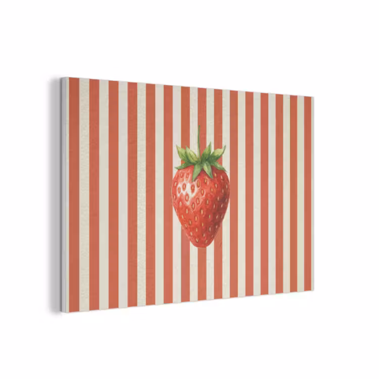 Akoestisch schilderij - Aardbei - Strepen - Rood — 1