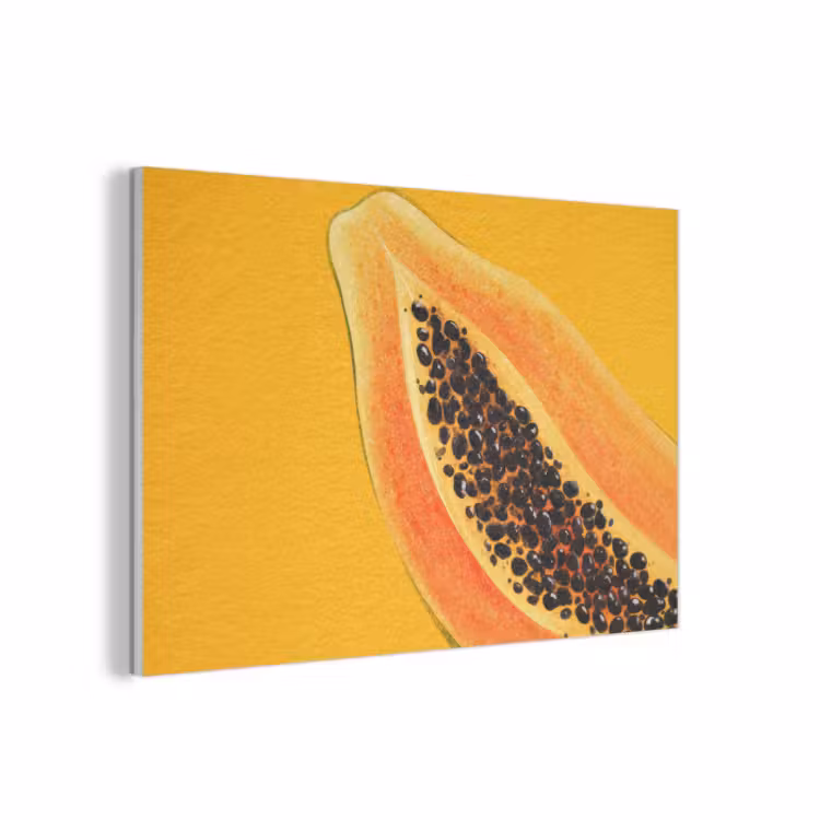 Akoestisch schilderij - Papaja - Oranje - Topisch — 1