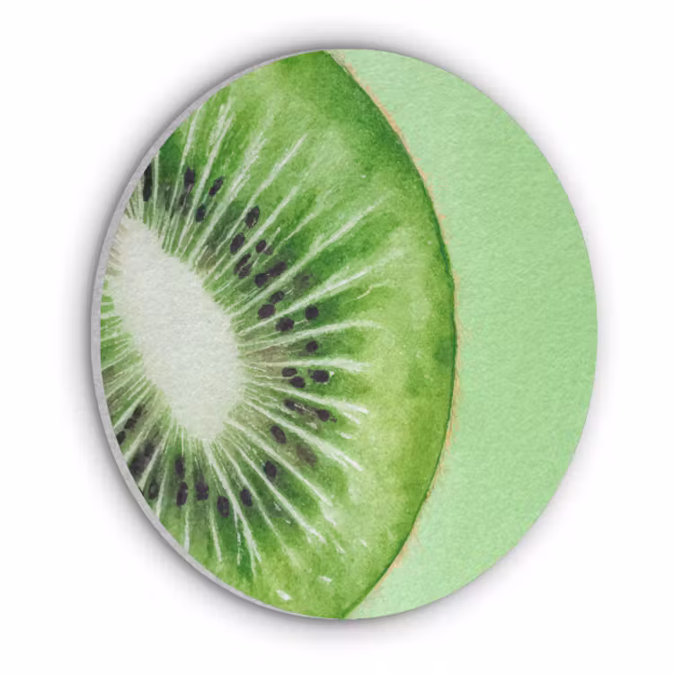 Akoestisch schilderij rond - Kiwi - Groen - Fris — 1