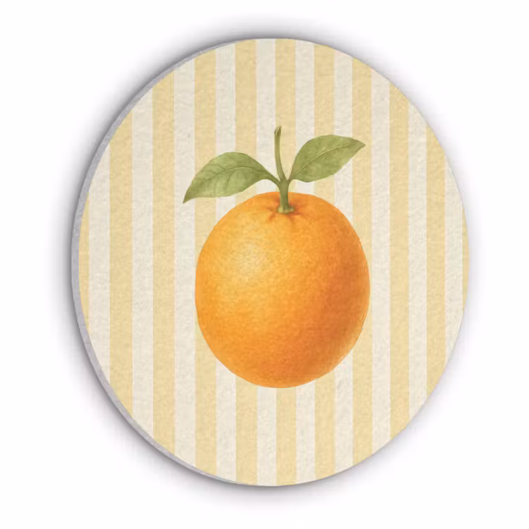 Akoestisch schilderij rond - Sinaasappel - Strepen - Oranje - Zomers — 1