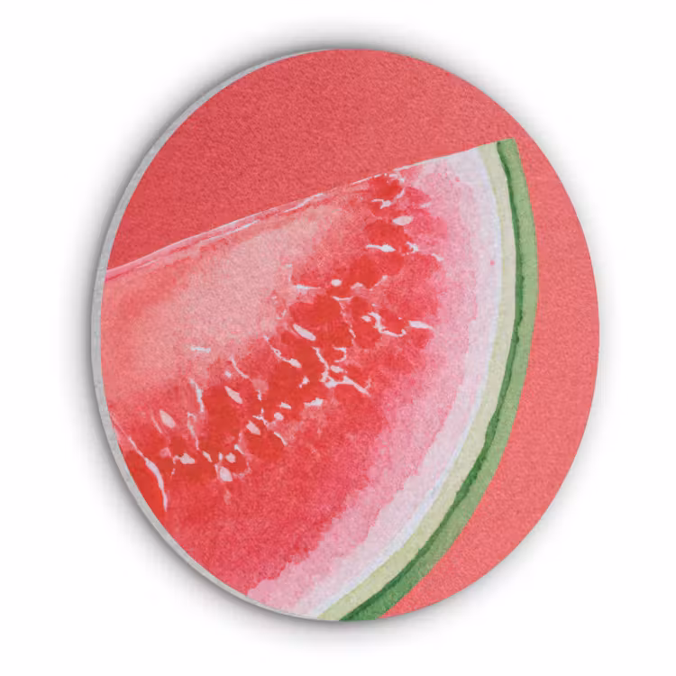 Akoestisch schilderij rond - Watermeloen - Rood - Zomers — 1