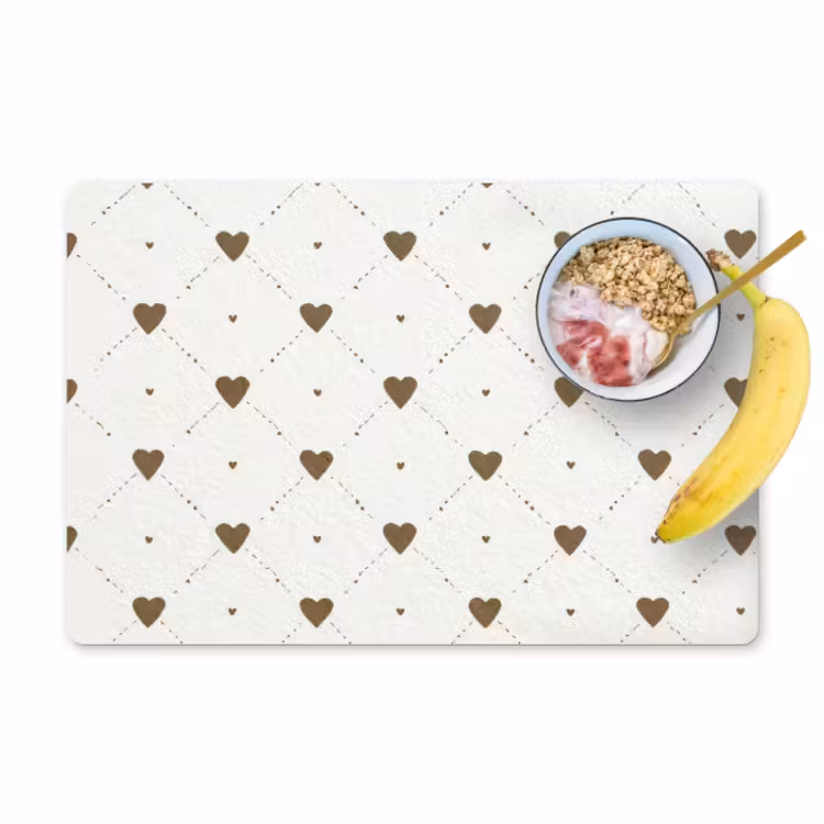 Placemat - 6 stuks - Hartjes - Patroon - Raster - Klassiek — 1