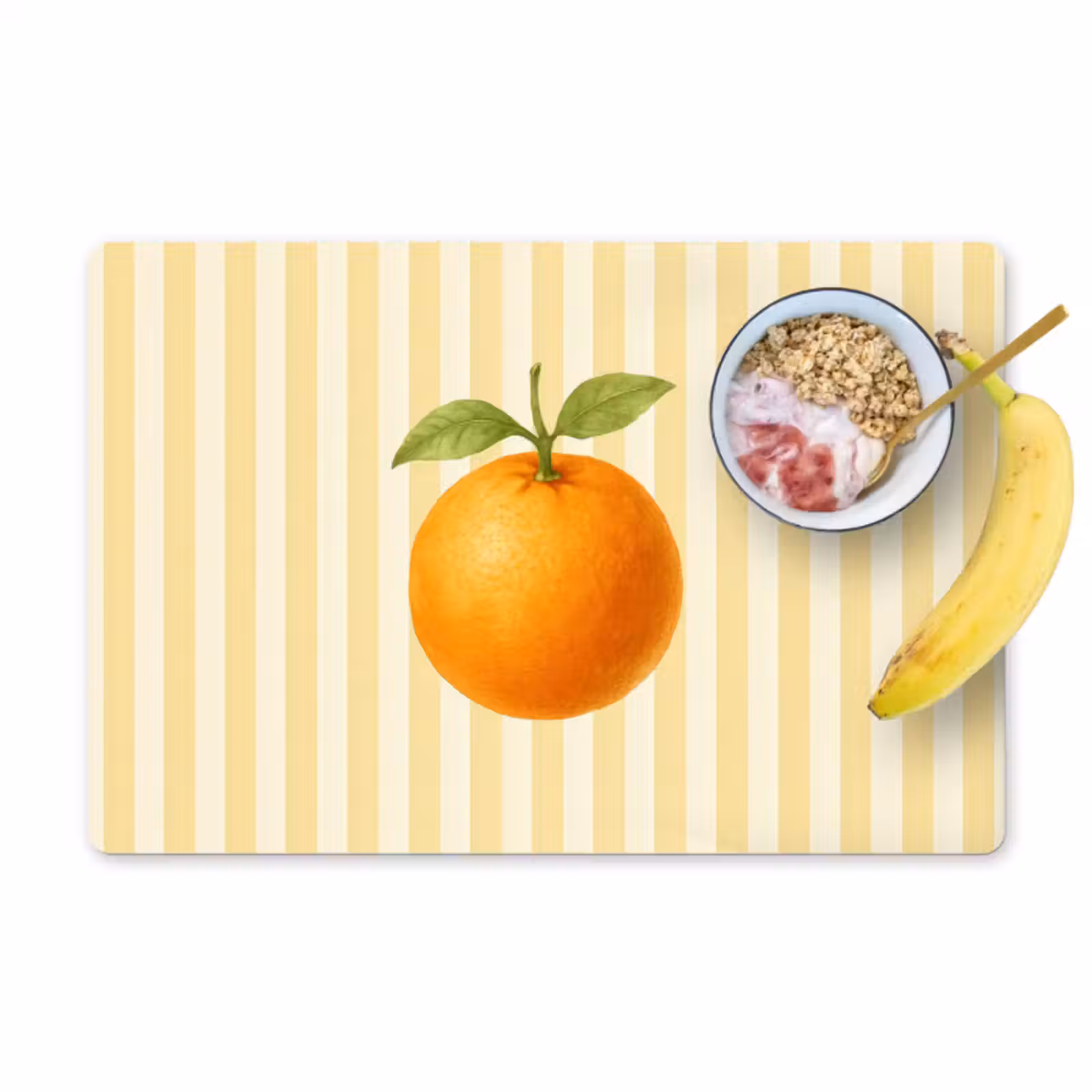 Placemat - 6 stuks - Sinaasappel - Strepen - Oranje - Zomers — 1