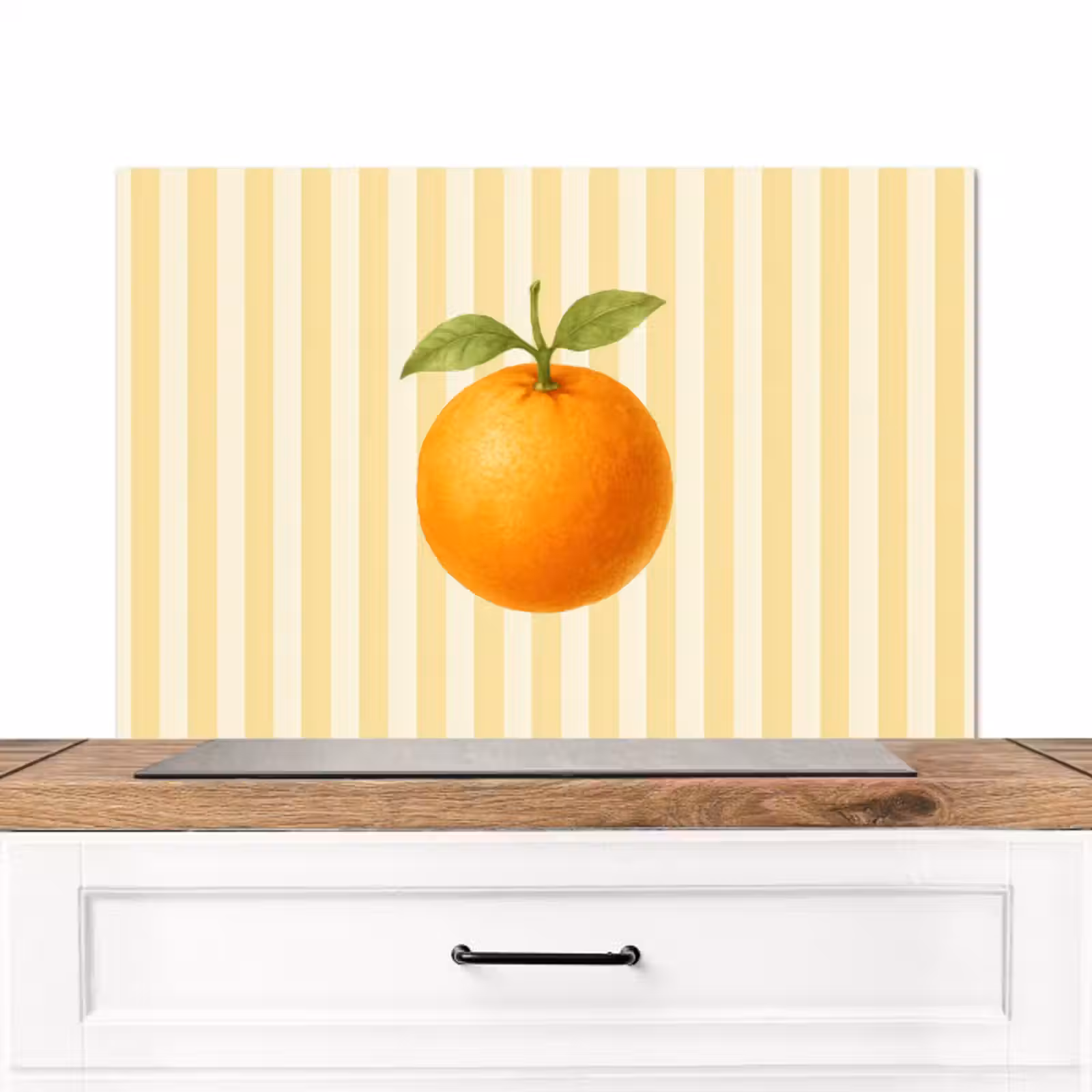Spatscherm keuken - Sinaasappel - Strepen - Oranje - Zomers — 1
