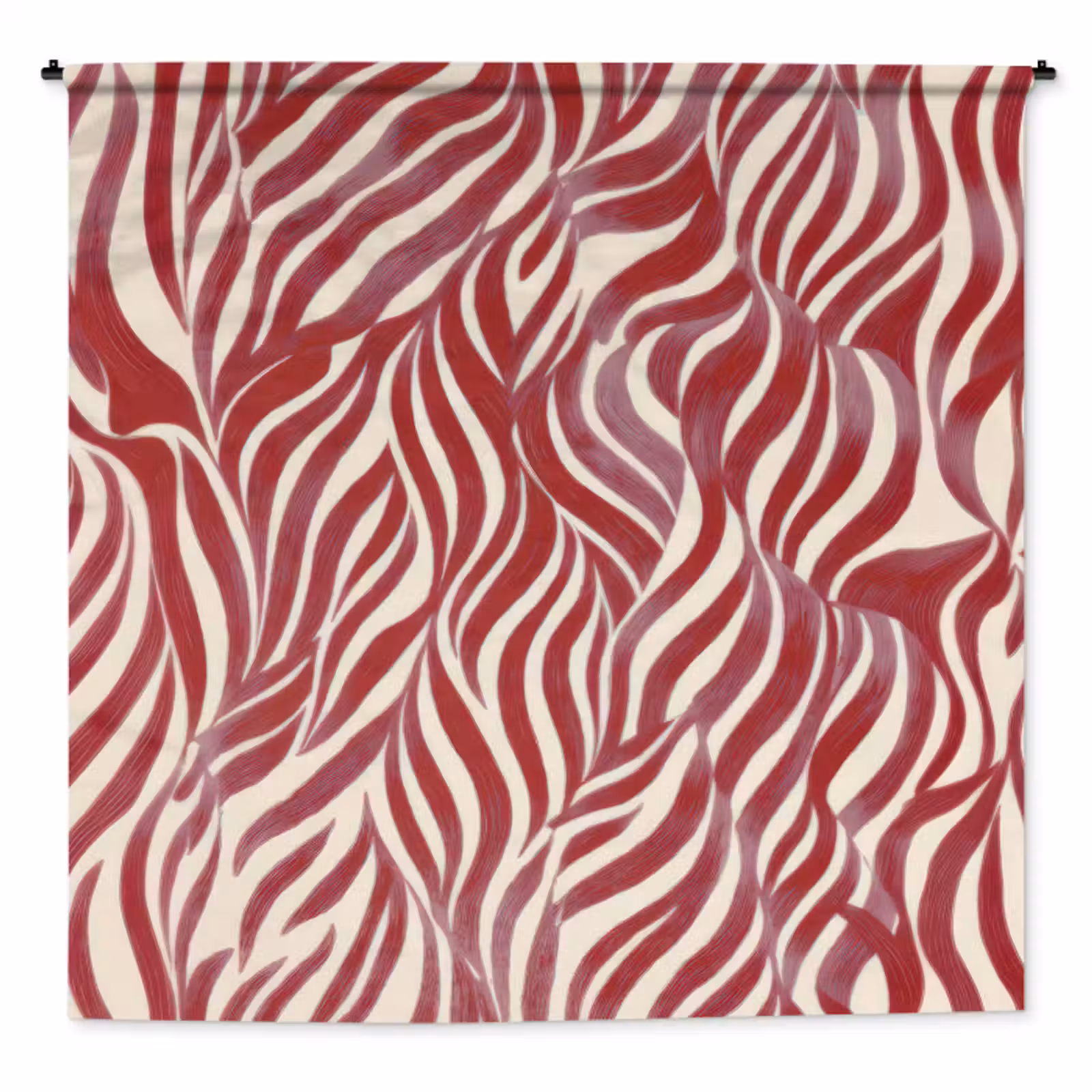 Wandkleed - Golvende vormen - Abstract - Rood — 1
