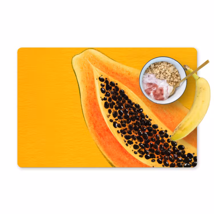 Placemat - 6 stuks - Papaja - Oranje - Topisch — 1