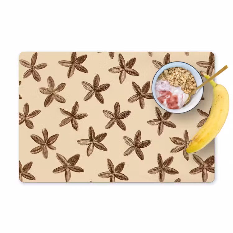 Placemat - 6 stuks - Sterren - Bruin - Natuurlijk — 1