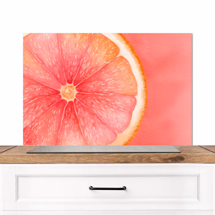 Spatscherm keuken - Grapefruit - Roze - Levendig — 1