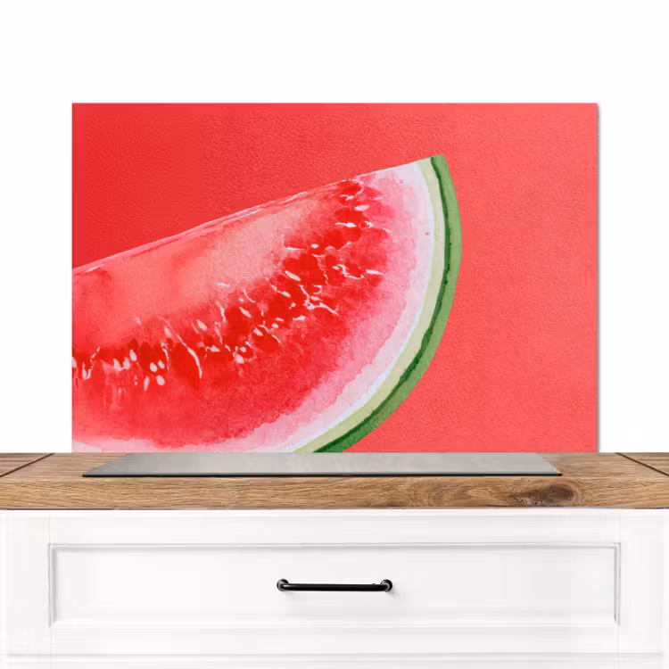 Spatscherm keuken - Watermeloen - Rood - Zomers — 1