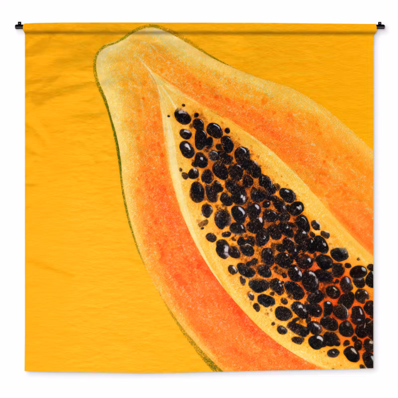 Wandkleed - Papaja - Oranje - Topisch — 1