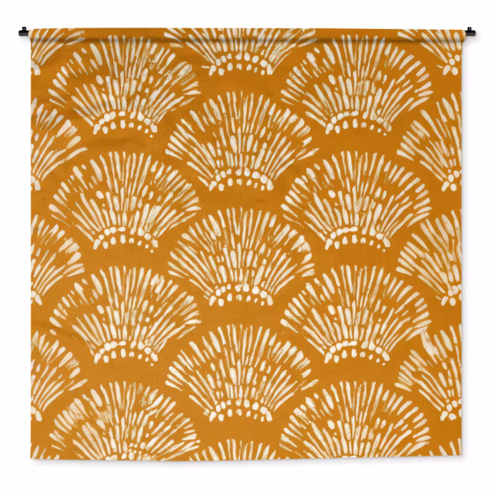 Wandkleed - Waaierachtige motieven - Geel - Vintage — 1