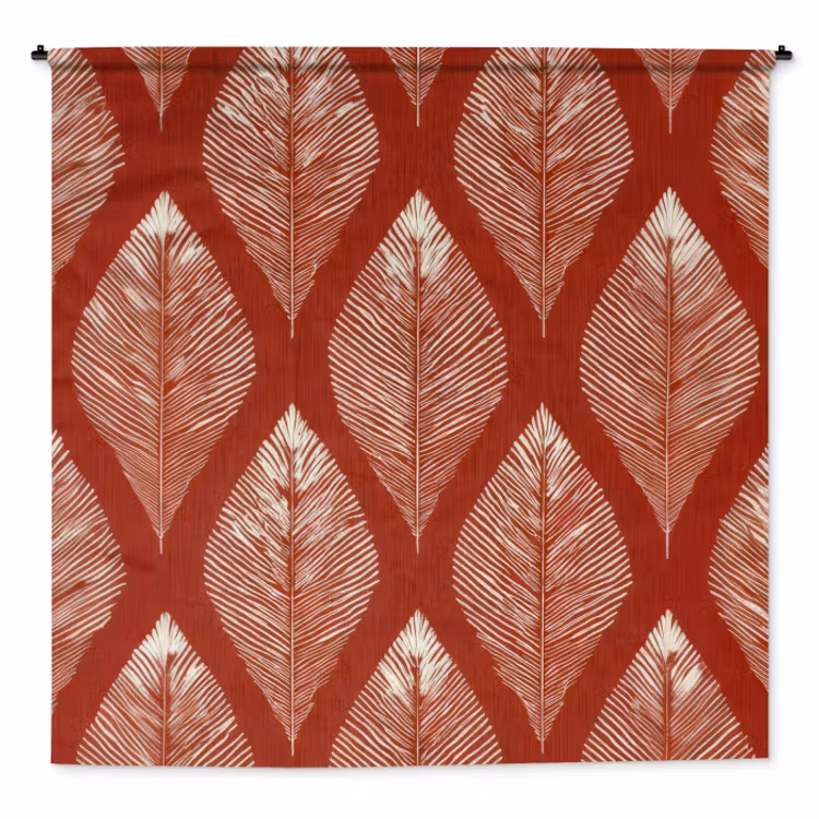 Wandkleed - Bladeren - Rood - Elegant — 1