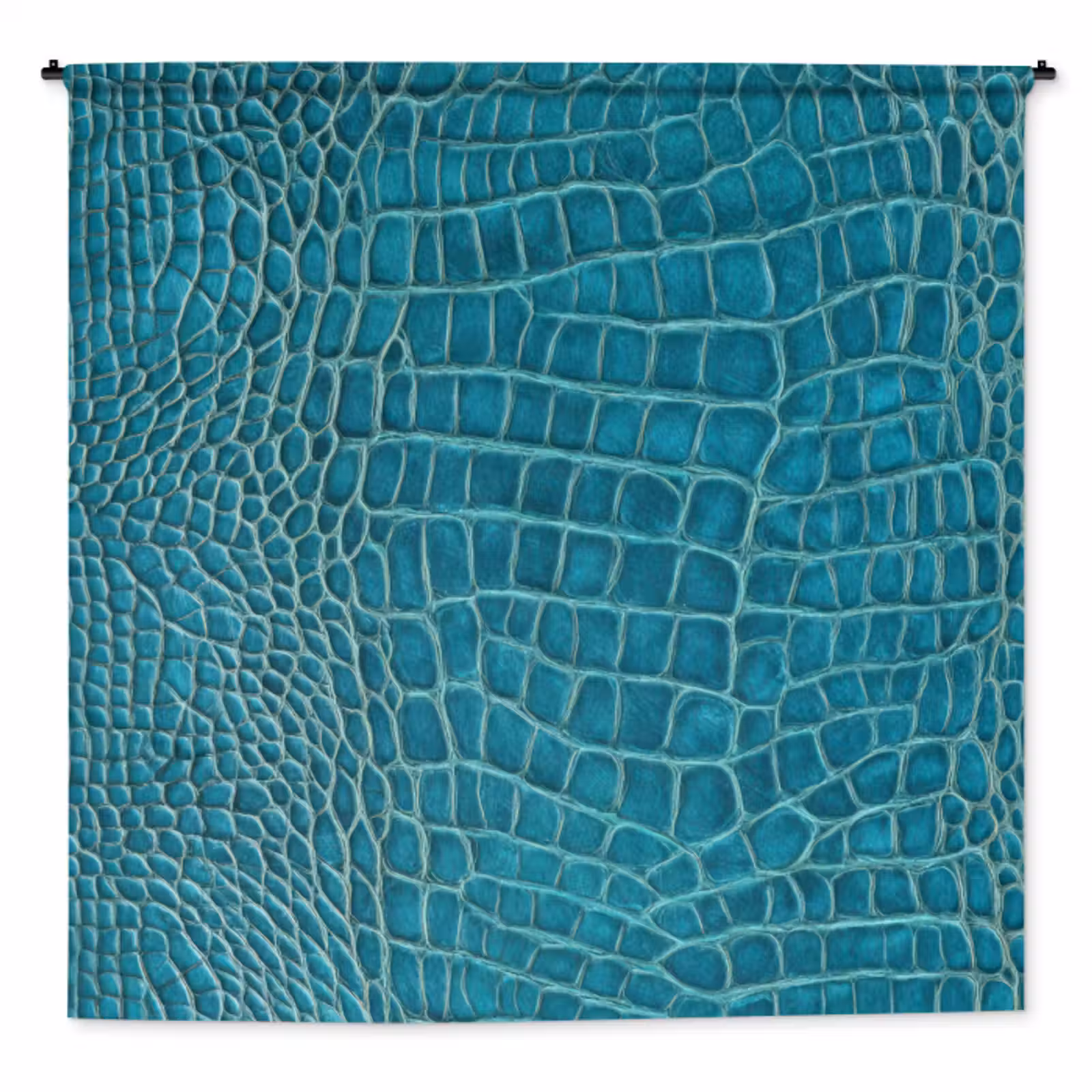 Wandkleed - Krokodillenleertextuur - Blauw - Exotisch — 1