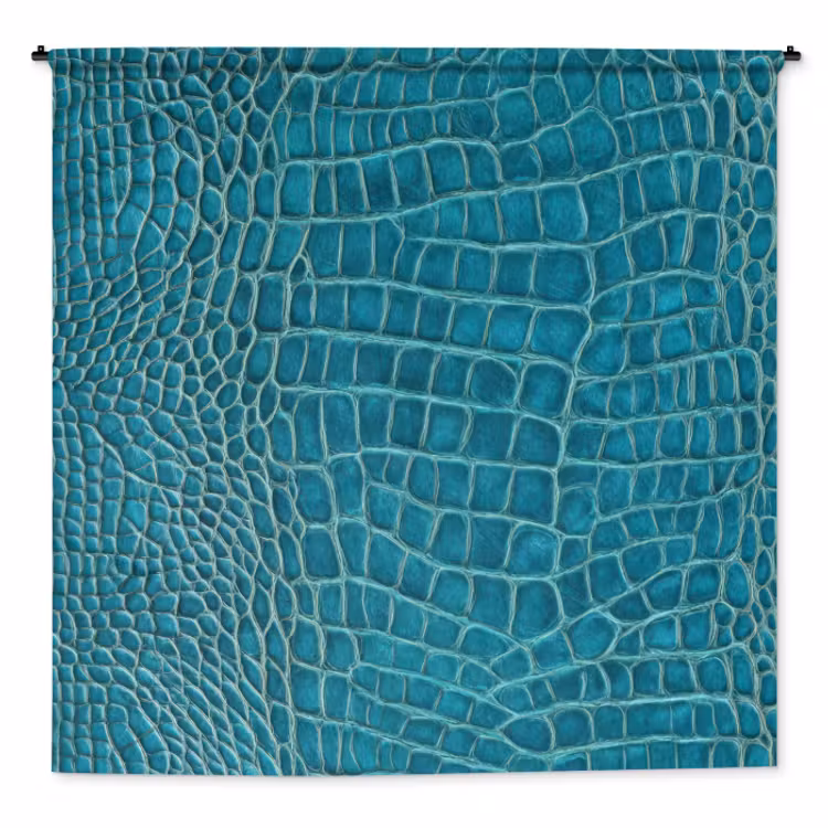 Wandkleed - Krokodillenleertextuur - Blauw - Exotisch — 1