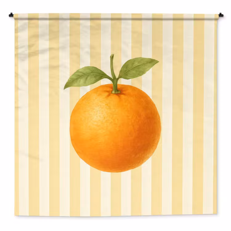Wandkleed - Sinaasappel - Strepen - Oranje - Zomers — 1