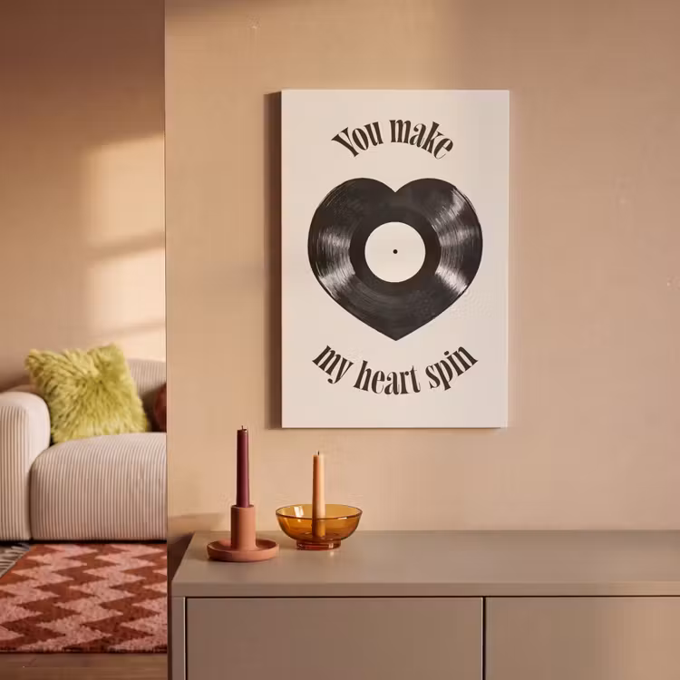 Canvas schilderij - Love - Muziek - Quote — 2