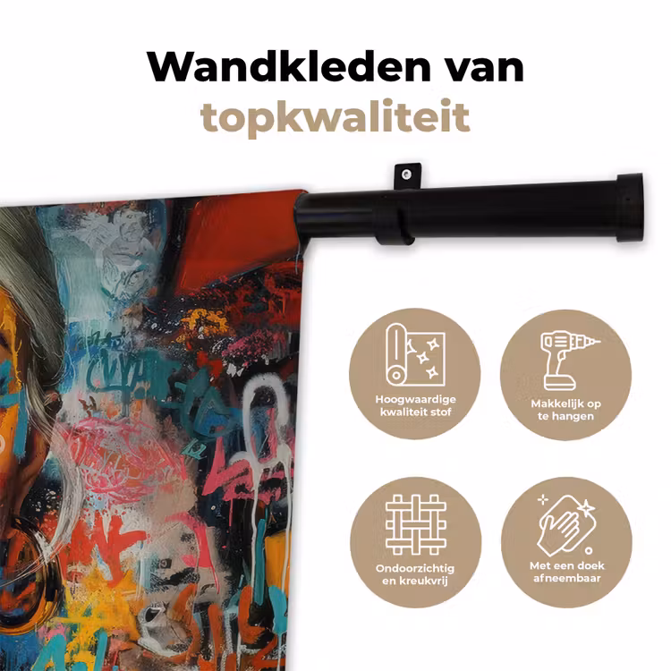 Wandkleed - Vrouw - Kauwgom - Graffiti - Love — 3