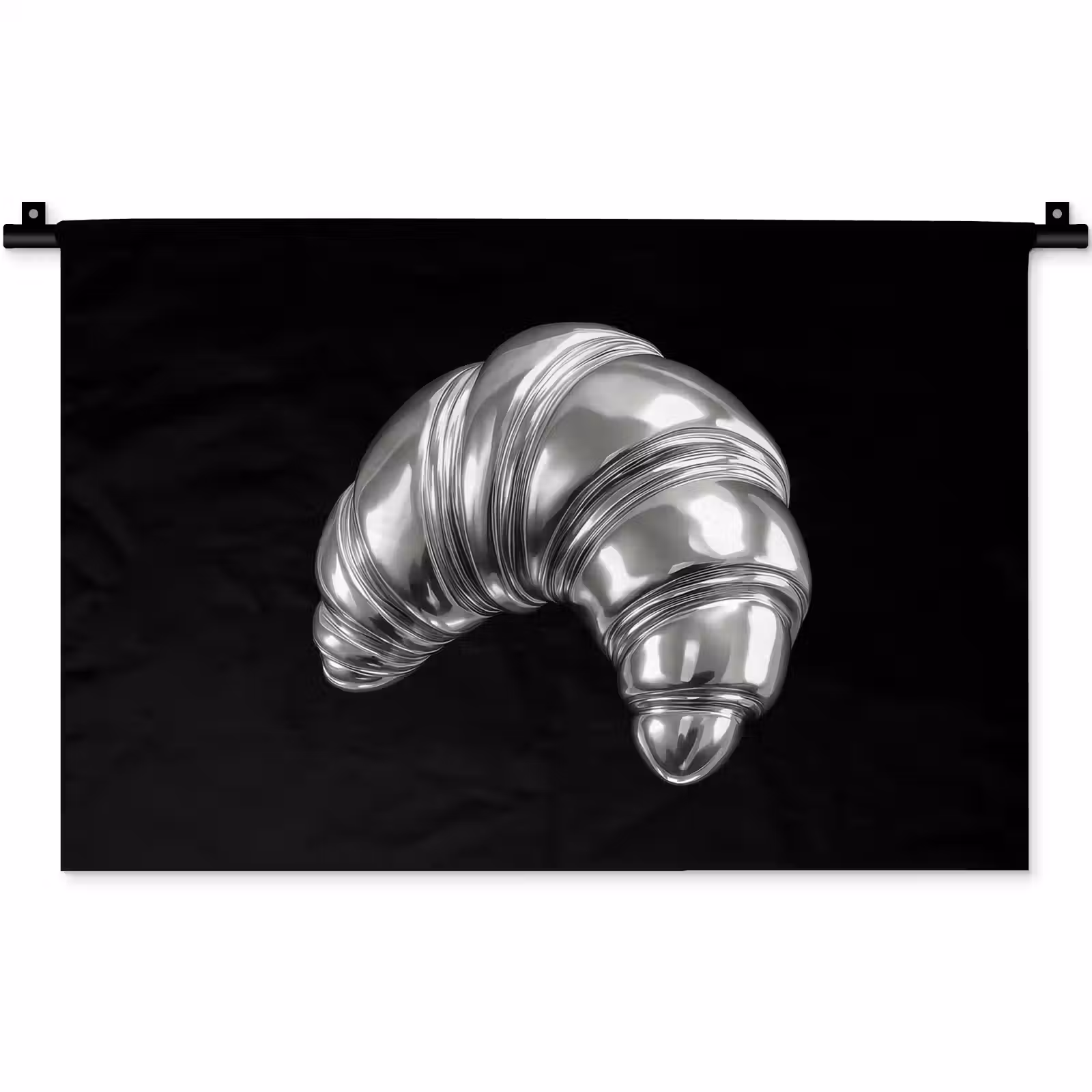 Wandkleed - Croissant - Metaal - Zilver — 1