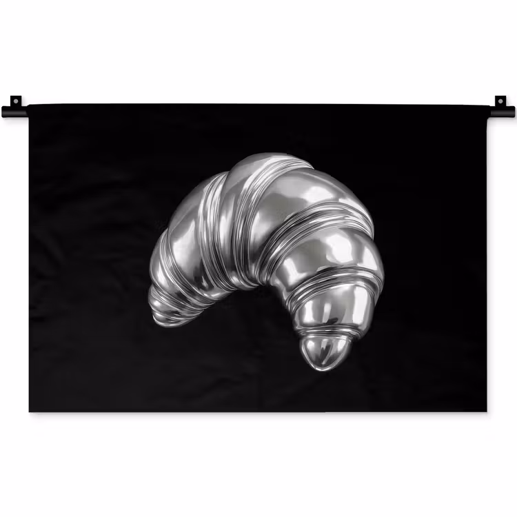 Wandkleed - Croissant - Metaal - Zilver — 1