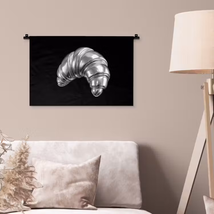 Wandkleed - Croissant - Metaal - Zilver — 2