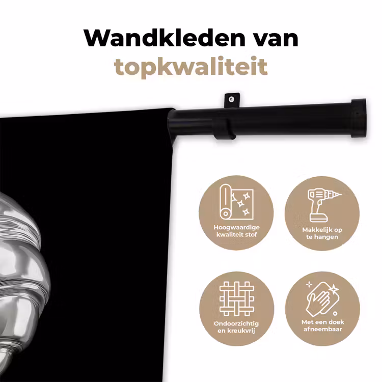 Wandkleed - Croissant - Metaal - Zilver — 3