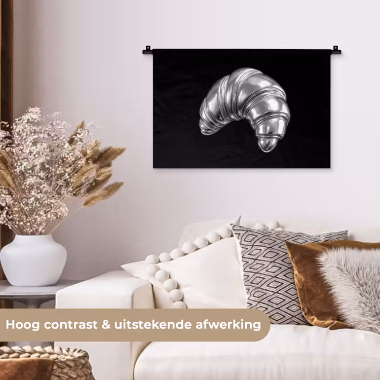 Wandkleed - Croissant - Metaal - Zilver — 4