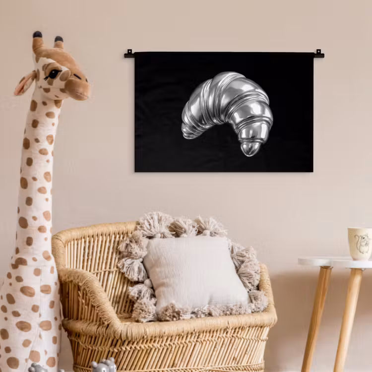 Wandkleed - Croissant - Metaal - Zilver — 5