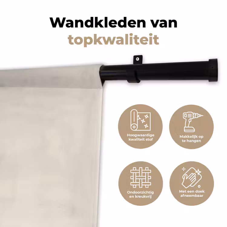 Wandkleed - Abstract ontwerp - Zwarte cirkel - Verfvlekken — 3