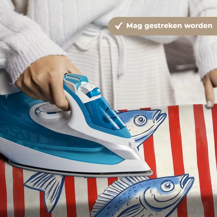 Wandkleed - Vissen - Verticale strepen - Blauw - Rood — 6