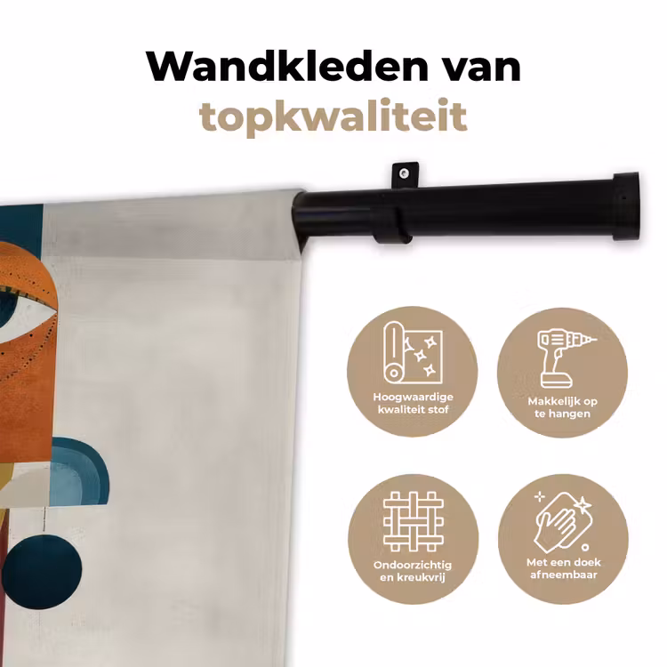 Wandkleed - Geometrisch - Strakke vormen - Kleurrijk — 3