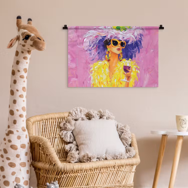 Wandkleed - Zonnebril - Vrouw - Jas - Veren — 5
