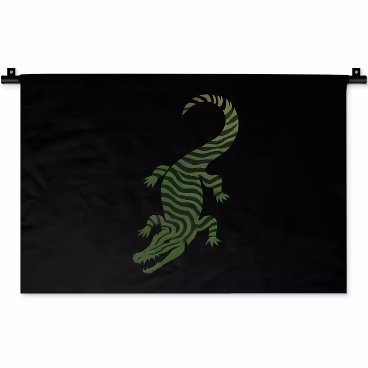 Wandkleed - Krokodil - Groen - Tijgerachtig - Strepen — 1