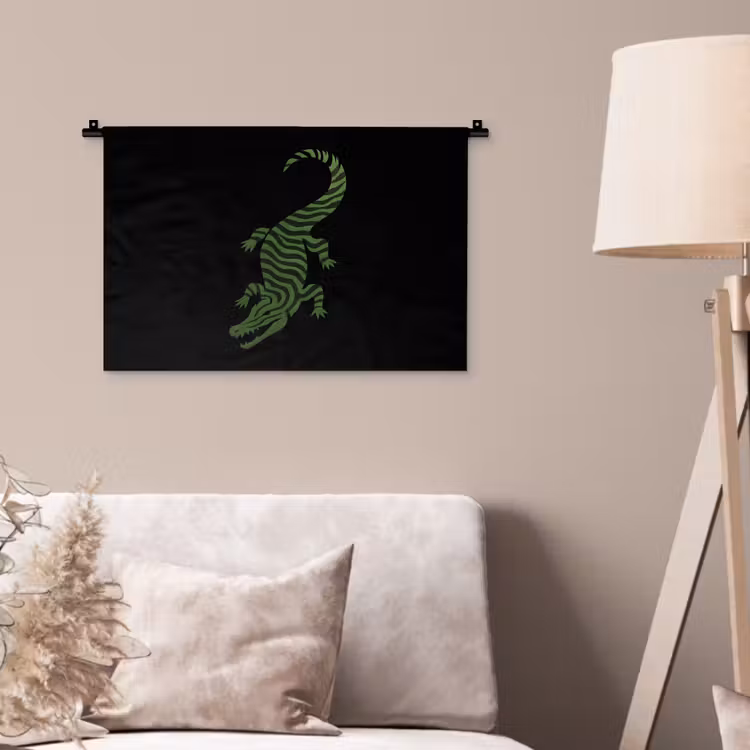 Wandkleed - Krokodil - Groen - Tijgerachtig - Strepen — 2