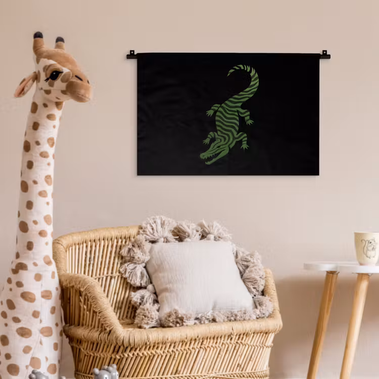 Wandkleed - Krokodil - Groen - Tijgerachtig - Strepen — 5