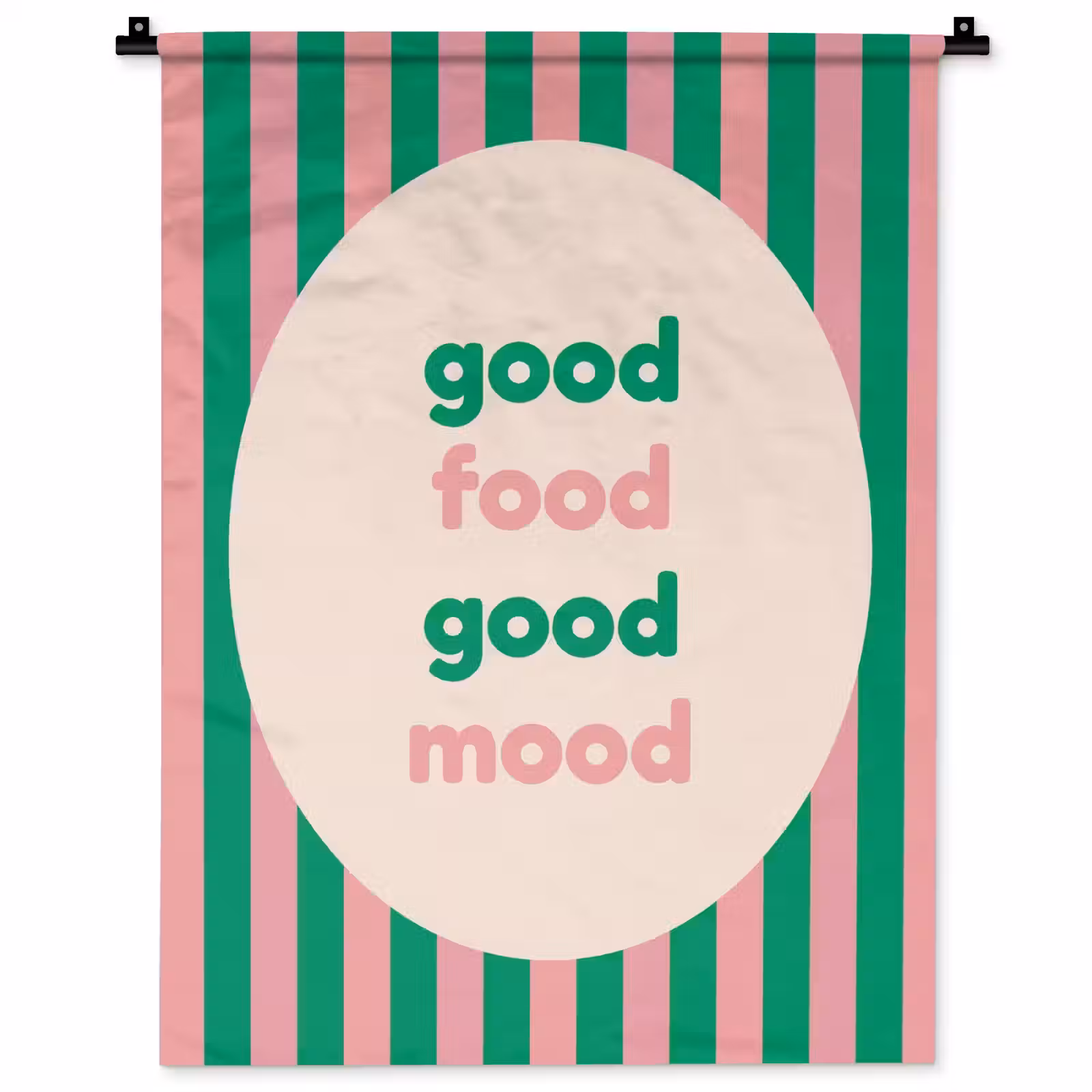 Wandkleed - Gestreept - Quote - Ovaal - Roze — 1