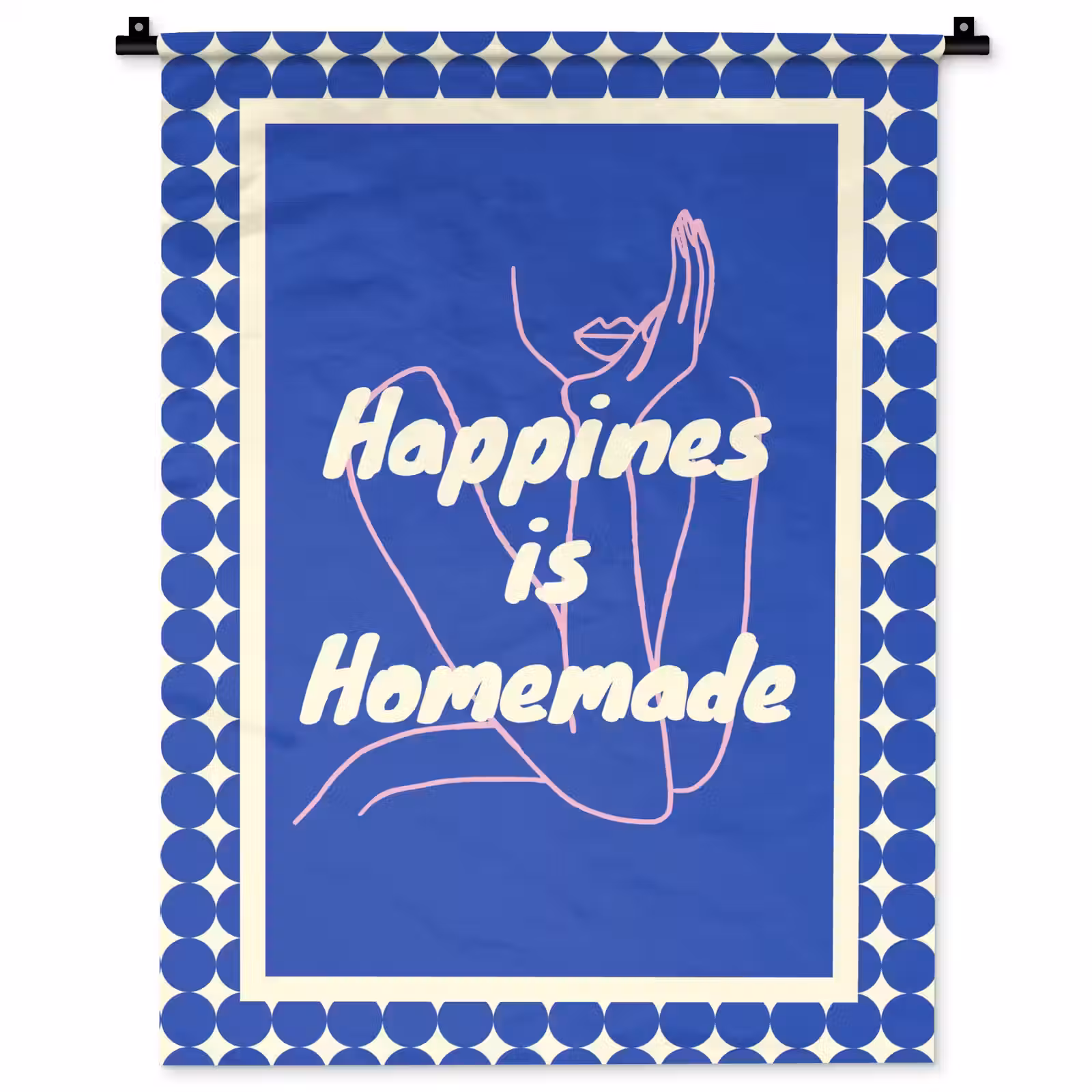Wandkleed - Lijntekening - Vrouw - Quote - Blauw — 1