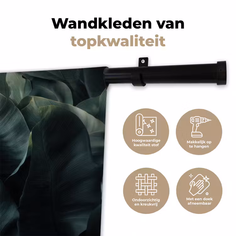 Wandkleed - Groen - Bladeren - Glad - Nerven — 3