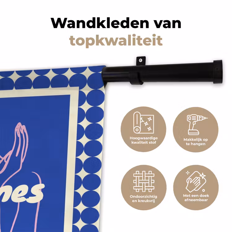 Wandkleed - Lijntekening - Vrouw - Quote - Blauw — 3