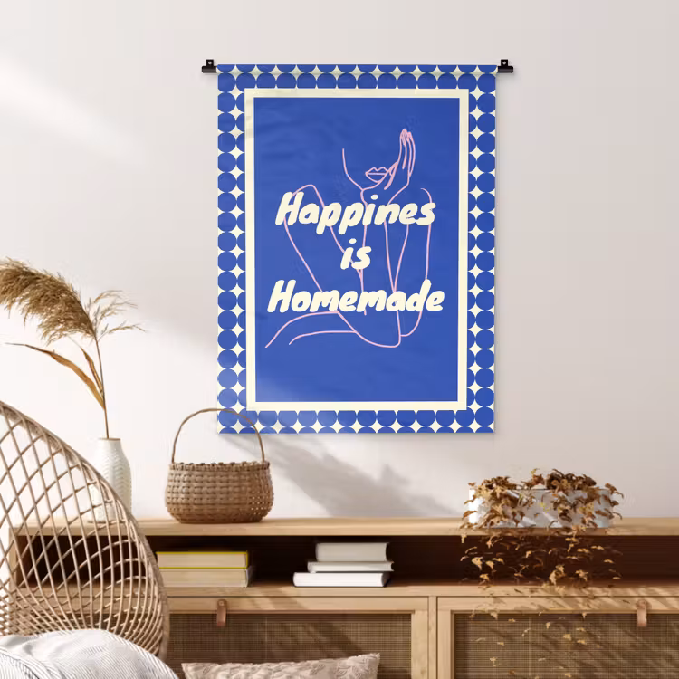 Wandkleed - Lijntekening - Vrouw - Quote - Blauw — 4