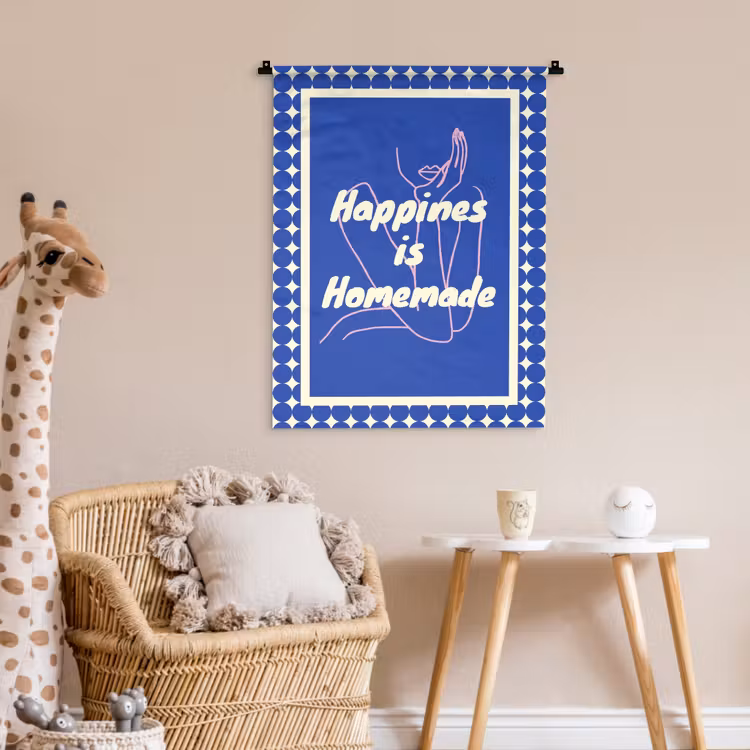 Wandkleed - Lijntekening - Vrouw - Quote - Blauw — 6