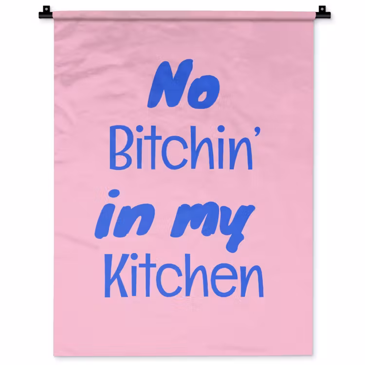 Wandkleed - Quote - Blauw - Lettertype - Keuken — 1