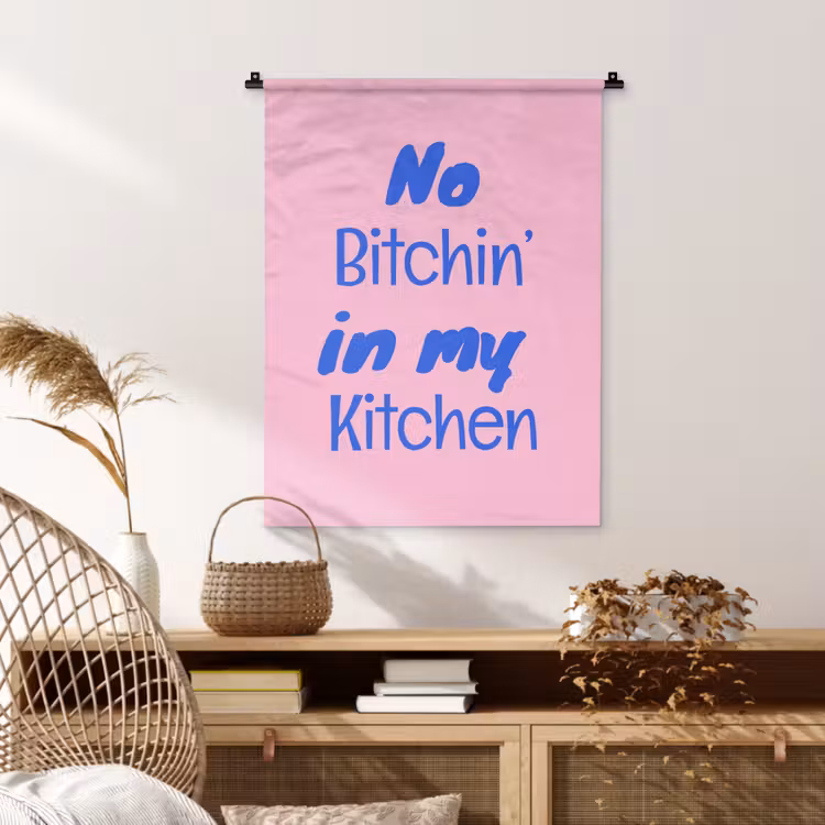Wandkleed - Quote - Blauw - Lettertype - Keuken — 4