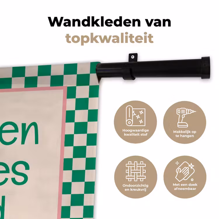 Wandkleed - Quote - Groen - Geblokt - Keuken — 3