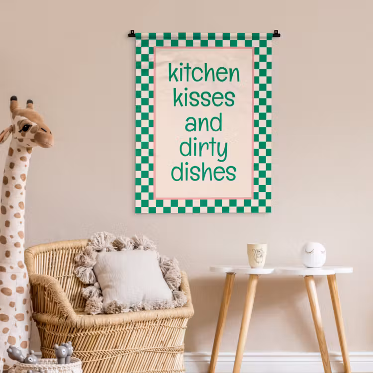 Wandkleed - Quote - Groen - Geblokt - Keuken — 6