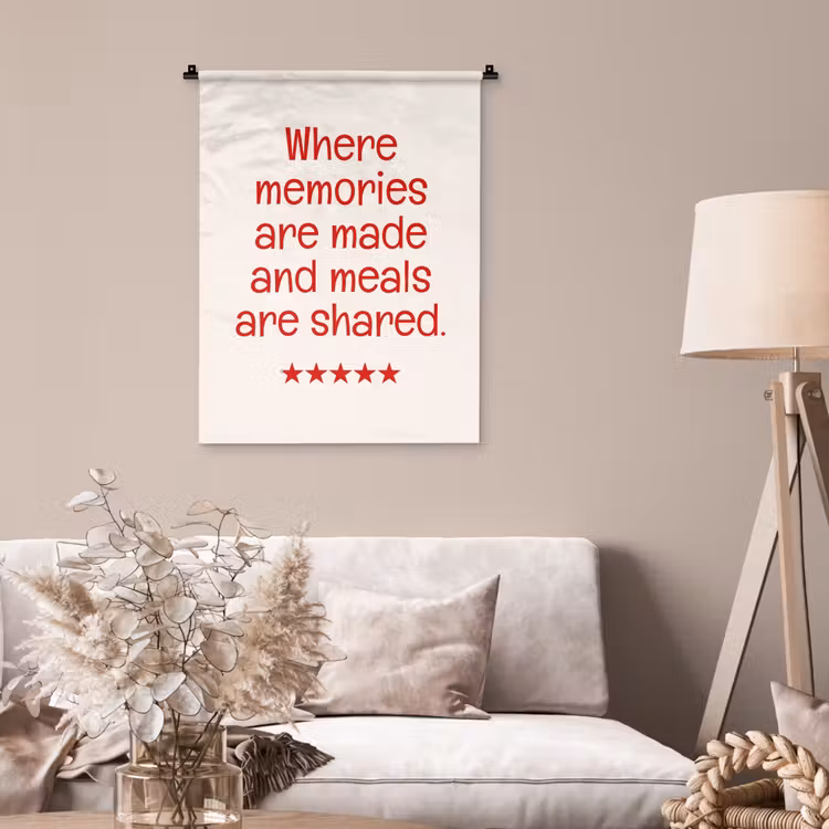 Wandkleed - Quote - Sterren - Rood - Memories — 2