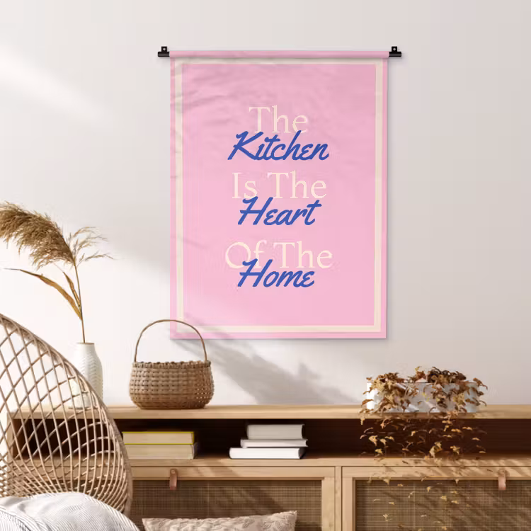 Wandkleed - Tekst - Blauw - Keuken - Kader — 4