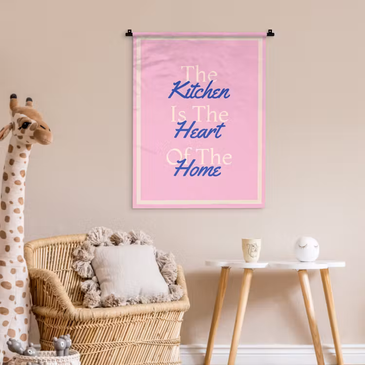 Wandkleed - Tekst - Blauw - Keuken - Kader — 6