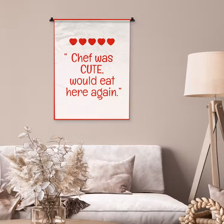 Wandkleed - Tekst - Rood - Hartjes — 2